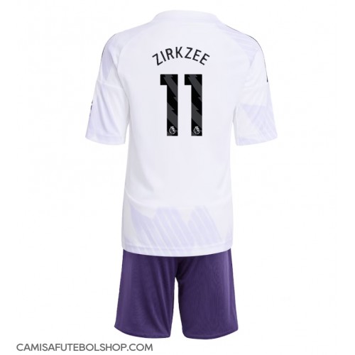 Camisa de time de futebol Manchester United Joshua Zirkzee #11 Replicas 2º Equipamento Infantil 2025-26 Manga Curta (+ Calças curtas)